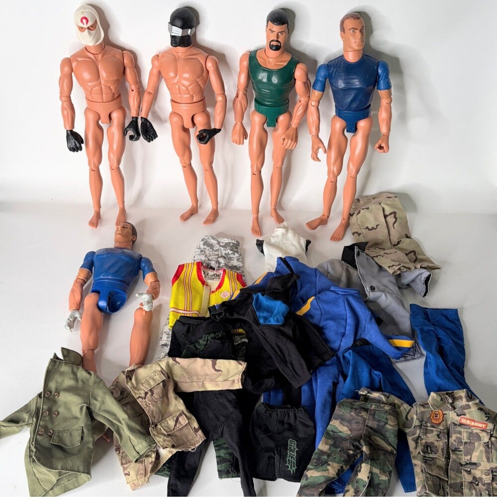 Vintage Gi Joe 1996 Hasbro Action Figure Articulated Lot of 5 With Clothing 12"